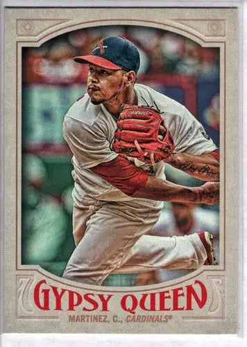 Original gloss baseball card from Topps Gypsy Queen featuring Carlos Martinez Cardinals