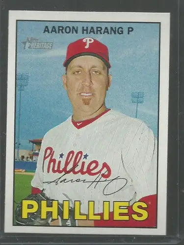Original gloss of Aaron Harang baseball card from Topps Heritage 2016 series