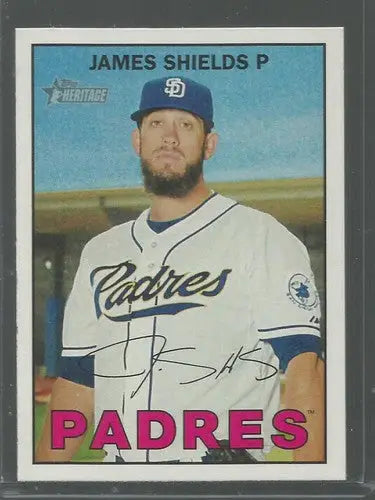 Topps Heritage James Shields baseball card with original gloss from 2016 Topps Heritage