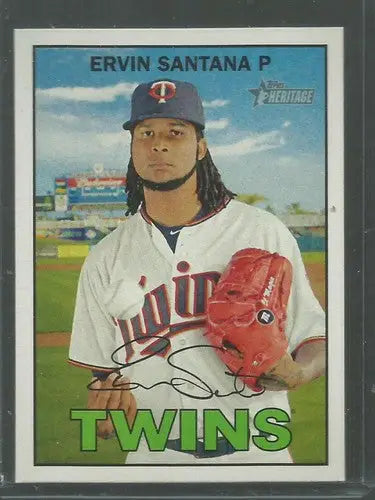 2016 Topps Heritage #299 Ervin Santana NM-MT Twins - Baseball Card Single
