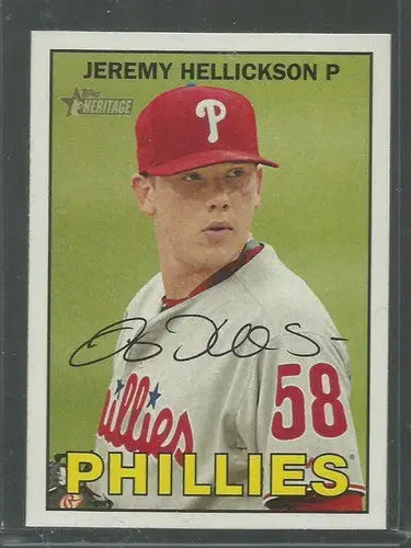 2016 Topps Heritage #4 Jeremy Hellickson NM-MT Phillies - Baseball Card Single