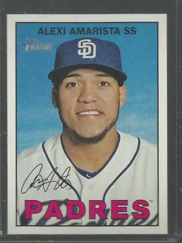 2016 Topps Heritage Alexi Amarista baseball card with original gloss Padres ID 12175
