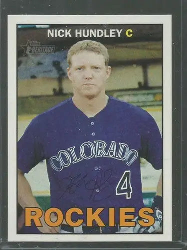 2016 Topps Heritage #5 Nick Hundley NM-MT Rockies - Baseball Card Single