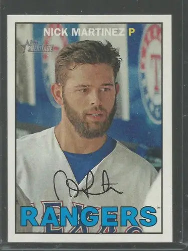 2016 Topps Heritage Nick Martinez baseball card with original gloss Rangers ID 11459