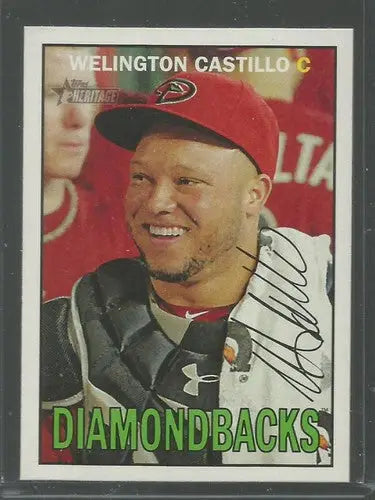 Original gloss Welington Castillo baseball card from 2016 Topps Heritage collection