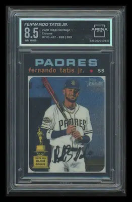 2016 Topps Heritage Chrome Fernando Tatis Jr. #THC-437 898/999 Topps 2019 AC 8.5 - Baseball Card Single