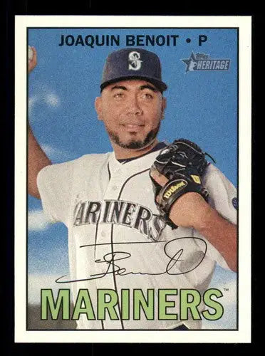 Joaquin Benoit baseball card from 2016 Topps Heritage High Number series