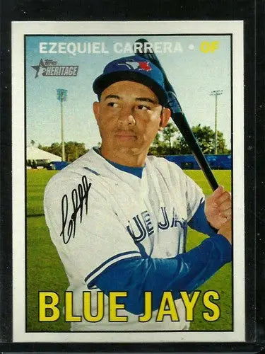 2016 Topps Heritage High Number Ezequiel Carrera baseball card with original gloss Blue Jays