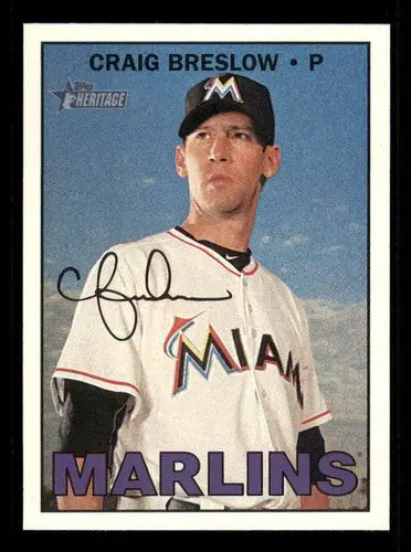 Original gloss Craig Breslow baseball card from Topps Heritage High Number series