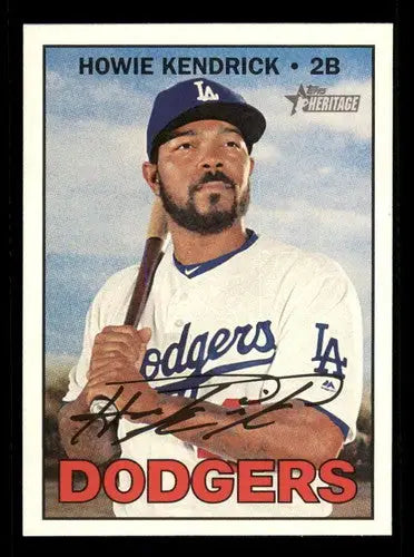 Howie Kendrick baseball card from 2016 Topps Heritage High Number with original gloss
