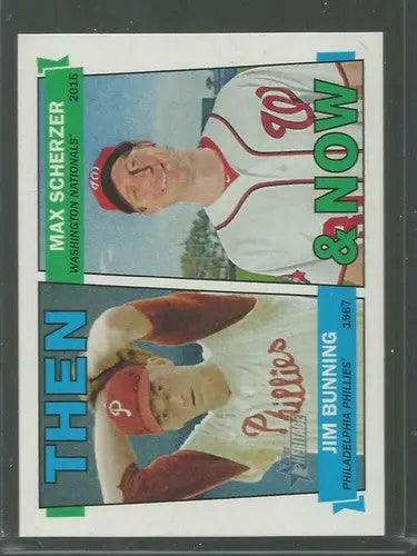 2016 Topps Heritage Then and Now #TAN-BS Jim Bunning/Max Scherzer NM-MT - Baseball Card Single