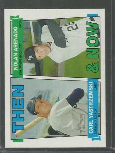 2016 Topps Heritage Then and Now #TAN-YA Carl Yastrzemski/Nolan Arenado NM-MT - Baseball Card Single