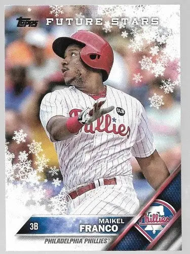 2016 Topps Holiday Maikel Franco baseball card with original gloss Phillies future star