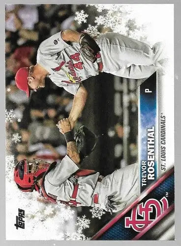 2016 Topps Holiday Trevor Rosenthal baseball card with original gloss and sports cards feature