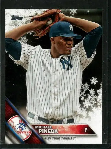 Original gloss 2016 Topps Holiday HMW142 Michael Pineda Yankees baseball card