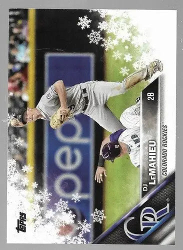 Original gloss Topps Holiday 2016 baseball card of HMW152 DJ LeMahieu Rockies