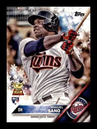 Original gloss 2016 Topps Holiday HMW154 Miguel Sano Twins rookie baseball card