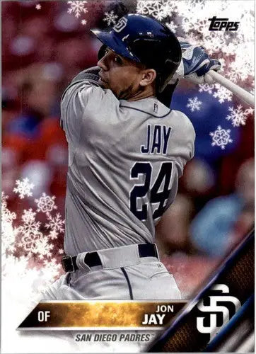 Original gloss 2016 Topps Holiday HMW156 Jon Jay Padres baseball card front