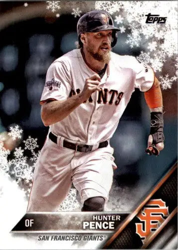 2016 Topps Holiday Hunter Pence baseball card with original gloss Giants NM-MT