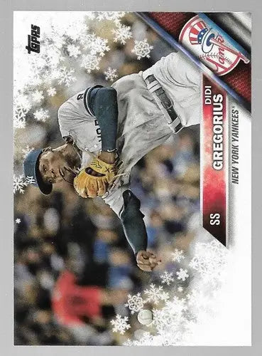Original gloss HMW159 Didi Gregorius baseball card from 2016 Topps Holiday series