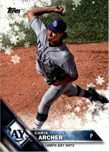 Original gloss 2016 Topps Holiday HMW160 Chris Archer baseball card rayon Rays