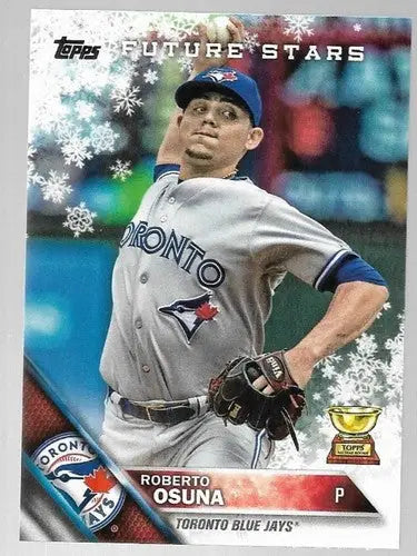 Original gloss 2016 Topps Holiday HMW166 Roberto Osuna Blue Jays future star card