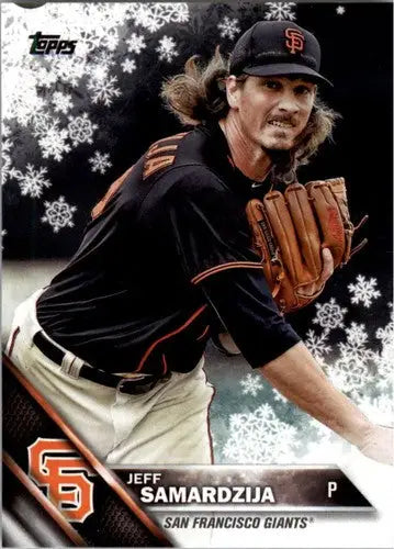 Original gloss 2016 Topps Holiday HMW168 Jeff Samardzija baseball card Giants