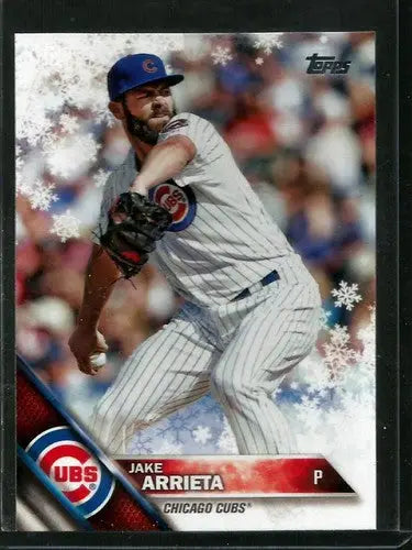 Original gloss 2016 Topps Holiday HMW171 Jake Arrieta Cubs baseball card