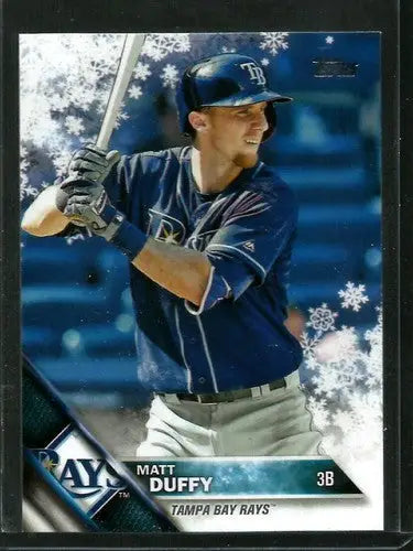 Original gloss 2016 Topps Holiday HMW178 Matt Duffy Rays baseball card