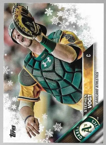 2016 Topps Holiday HMW187 Stephen Vogt baseball card Athletics NM-MT
