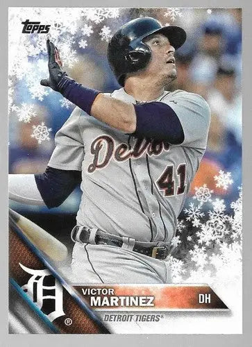 2016 Topps Holiday Victor Martinez baseball card with original gloss Tigers ID 2750