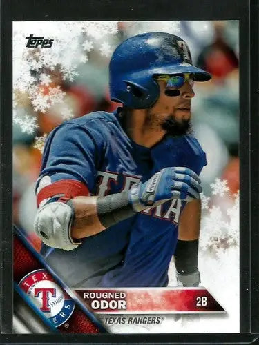 2016 Topps Holiday Rougned Odor baseball card with original gloss NM-MT Rangers