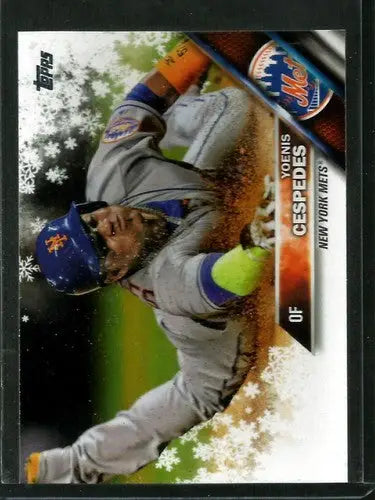 2016 Topps Holiday HMW199 Yoenis Cespedes Mets baseball card in NM-MT condition