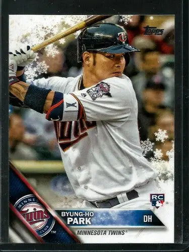 2016 Topps Holiday Byung-Ho Park rookie Twins baseball card with original gloss