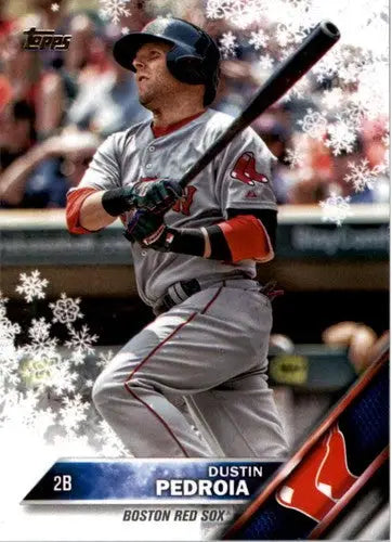 Original gloss 2016 Topps Holiday HMW27 Dustin Pedroia Boston Red Sox trading card