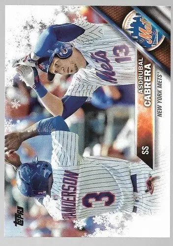 Original gloss of 2016 Topps Holiday HMW50 Asdrubal Cabrera Mets baseball trading card