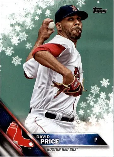 Baseball trading card of David Price in Boston Red Sox uniform from 2016 Topps Holiday HMW56 David Price NM-MT