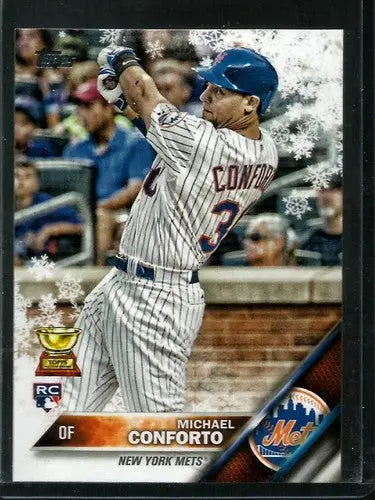 Original gloss 2016 Topps Holiday HMW57 Michael Conforto Mets rookie trading card
