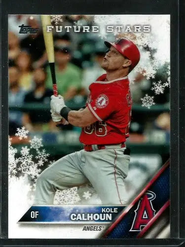 Kole Calhoun baseball card HMW59 Kole Calhoun Topps Holiday 2016 Angels Future Star