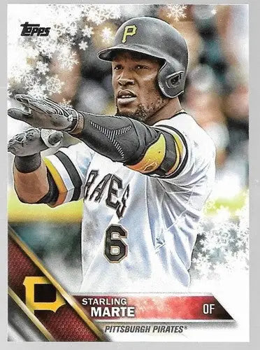 Baseball trading card of Starling Marte from 2016 Topps Holiday HMW6 Starling Marte series