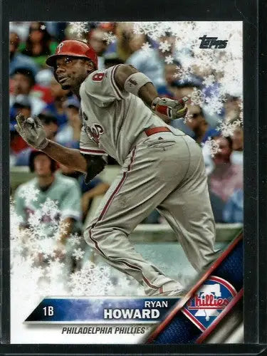 Original gloss 2016 Topps Holiday HMW63 Ryan Howard Phillies trading card image