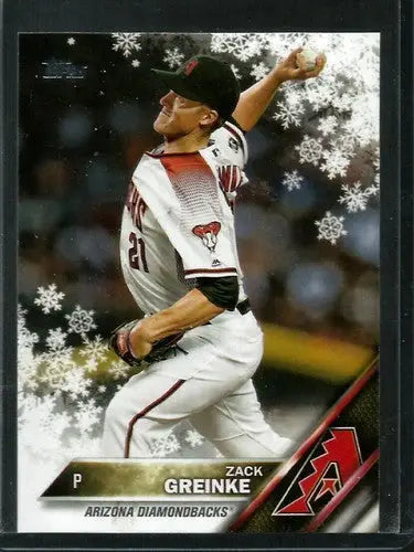 Original gloss 2016 Topps Holiday HMW69 Zack Greinke Arizona Diamondbacks trading card