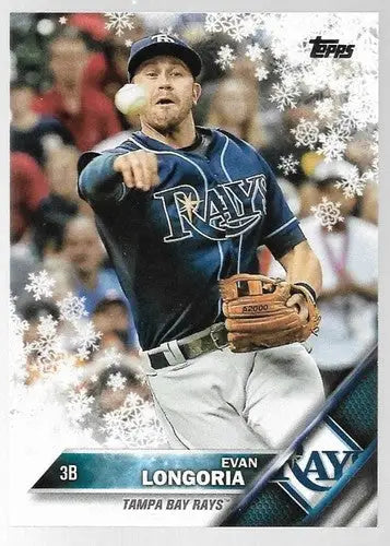 Original gloss of 2016 Topps Holiday HMW83 Evan Longoria Rays trading card