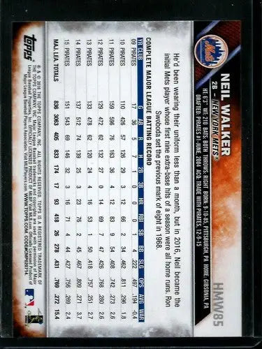 2016 Topps Holiday #HMW85 Neil Walker NM-MT Mets - Baseball Card Single