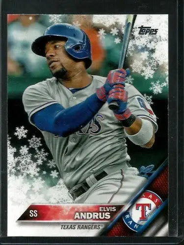 2016 Topps Holiday HMW92 Elvis Andrus baseball card NR-MT Rangers display