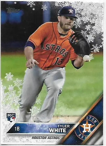 2016 Topps Holiday Metallic Snowflake Tyler White baseball card Astros NM-MT