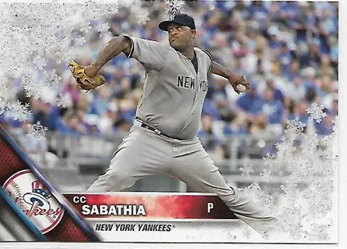 Original gloss 2016 Topps Holiday Metallic Snowflake CC Sabathia Yankees baseball card