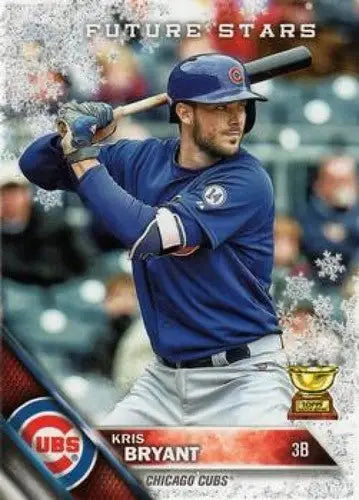 Kris Bryant baseball card from 2016 Topps Holiday Metallic Snowflake set with original gloss