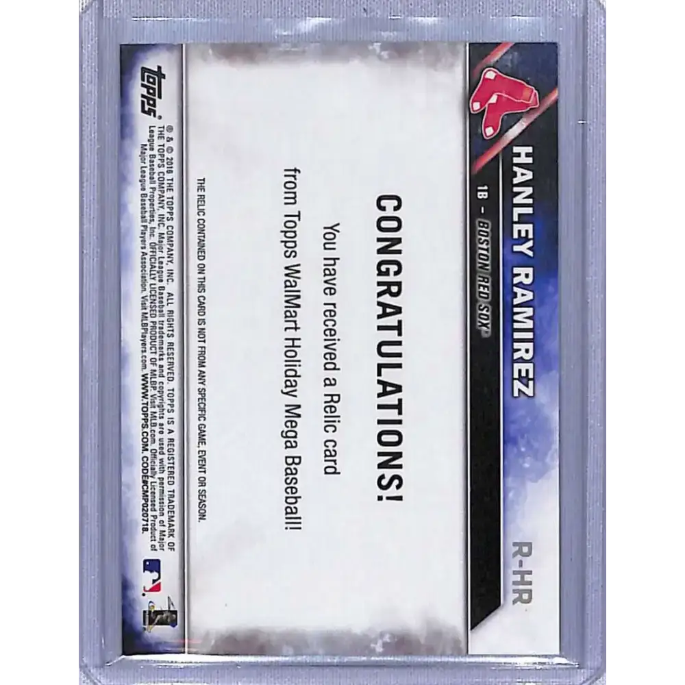 2016 Topps Holiday #R-HR Hanley Ramirez Relics NM-MT Baseball Card - Baseball Card Single