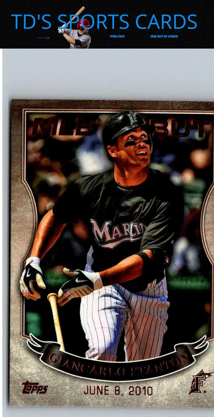Baseball card featuring Giancarlo Stanton MLB debut Silver from 2016 Topps Series 1